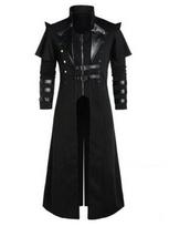 Medieval Renaissance Punk Overcoat Costume for Stage Play or Halloween 3XL juoda