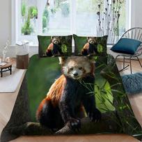 Kawaii Red Panda Duvet Cover Sets Queen King Size Lightweight Quilt Covers Bedroom Decor Cute Animal Bedding Sets No Comforter EU Single(135x200cm)