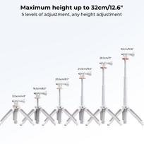 Sportinė kamera prailginamas selfie strypas trikojis aliuminio lydinys 32cm12.6in  . Aukštis 2kg Keliamoji galia Pakeitimas     12C