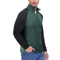 Men's Long-sleeved One-third Zipper Sweatshirt, Men's Pullover, Color-blocked Stand-up Collar Casual Top M