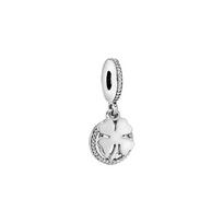 Pandora keturlapio dobilė Apyrankės Karoliai Pakabukas 925 Sidabro Pakabukas Moteriški papuošalai 792089CZ Silver