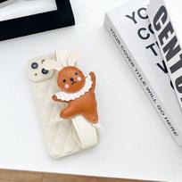 Dancing Bear iPhone Wristband Case for 11/12/13 Pro Max, 14, 15 Pro - Women's Cute Design 16 balta
