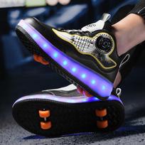 Girls' Four-Wheel Roller Skates with Shock Absorption 31 juoda