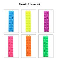 6pcs Mini Building Up Block Pen Color Highlighter Marker Pen Writing Drawing Kid Gift Stationery Office School Supplies A6201