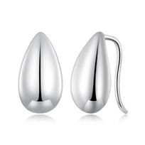 BAMOER 925 Silver Glossy Waterdrop Earrings Chunky Teardrop Hook Earrings Dupes for Women Minimalist Fine Jewelry Gift sidabras