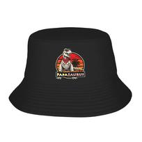 Papasaurus  Bucket Hat  Outdoor FisherUnisex Caps Breathable Hunting Visor Hats For Unisex Retro Graphic Cap One Size