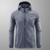 Anti-ultraviolet Windbreaker Quick-drying Jacket Outdoor Sunscreen Thin Hiking Fishing Cycling Hooded Sports Light M tamsiai pilka spalva