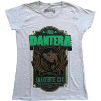 Pantera T Shirt Snakebite XXX Label Official Womens Skinny Fit Heather Grey XL S