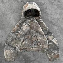 Y2K Retro Zip Up Hoodie Men Camouflage Pattern Zipper Sweatshirt High Street Hip Hop Streetwear Oversized Unisex Camo Hoodie S