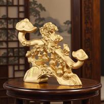 Copper Feng Shui Ruyi Ornaments Pull Yuanbao Jubilee Ruyi Elephant Home Office Desktop Decor 1PCS