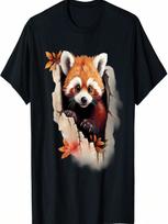Red Panda Wall Artwork Motif Animal Lovers Motif Wildlife T-Shirt S įvairiaspalvis