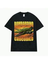 Bombardino Crocodilo Funny Brain Rot Meme T Shirt Italian Brainrot Humor T-Shirts Men Women Summer Tops O-Neck Oversized T-Shirt S įvairiaspalvis