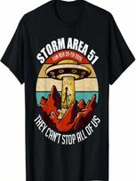 Storm Area 51 T Shirt Alien UFO Fun Run They Can't Stop Us T-Shirt S įvairiaspalvis