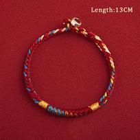 Artisanal Tibetan Crafted Bracelet, Vibrant Threaded Lucky Charm Bangle for Both Men and Women