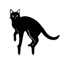 Outdoors Iron Art Metal Garden Ornaments Cat Metal Statues Outdoor Lawn Decoration Ground Inserted Pile gray