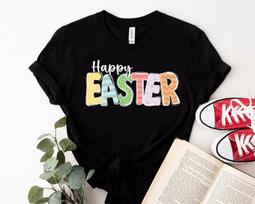 Happy Ester day T-Shirt Men's women unisex kids Plain Tee top ( Happy Ester 2 ) M