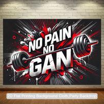 2D Workout Motivation Backdrop Graffiti Style Barbell & Fitness Text Wall Decor 47.2x31.5inch/120*80cm