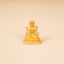 Miniature Golden Buddha Statue Palm Size Small Portable Buddhist Figurine Feng Shui PocketSized