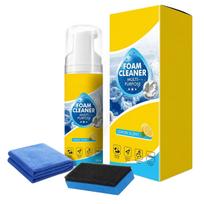 Multi-Purpose Foam Cleaner 150ml with Sponge and Cloth Set Suitable for Car Interior Exterior and Household Cleaning Tasks one size geltona