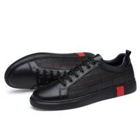 Genuine Cow Leather Black Men Sneakers Ins Fashion Brand Soft Comfortable Casual Street Style Athletic Footwear for Males 39 juoda