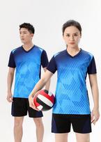 Unisex Volleyball Team Uniform Set - Printed, Short Sleeve, Competition-Ready, Available in 5 Colors Men's 3X-Large karališkos mėlynos spalvos