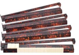 Tortoiseshell Mahjong Racks with Pusher: Portable 2-in-1 Tile Organizer