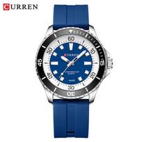 CURREN 8448 Unisex lauko laikrodis su dideliu ciferblatu ir gumine apyranke