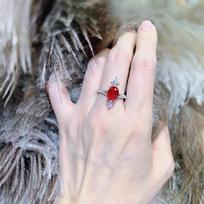 Ruby and Diamond Micro-Set Adjustable Ring for Women - Versatile and Elegant Open Adjustable