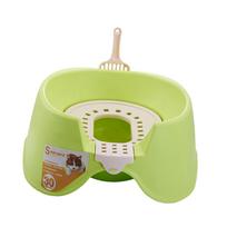 Cat Litter Basin Durable Cat Litter Container Cat Sandbox with Scoop Open Top žalia