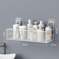 Wall-Mounted Bathroom Shelf Punch-Free Shower Shampoo Shelf Toilet Accessories Storage Shelf Kitchen Condiment Storage Basket balta