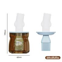 Little Bear Oil Brush High Temperature Resistant Glass Kitchen Pancake Food Grade Silicone Barbecue Baking Integrated Oil Bottle A