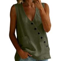 Ladies camisole tops UK with button design sleeveless womens vest tops multi pack for summer tops for women UK M
