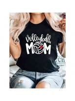 MOM Volleyball Printed Mother Plot Gift For Wounisex's T-Shirts, Summer Short Sleeved Fashion S įvairiaspalvis