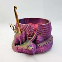 Drakono verpalų dubuo verpalų dubuo 3D spausdintų verpalų laikiklis Mezgimas nėrimas Dragon Bowl Dragon Decor verpalų organizatorius One Size violetinė