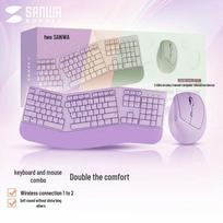 Shanye Ergonomic Wireless Keyboard and Vertical Mouse Set taro purpurinė spalva