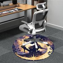 1pc Sailor Moon Office Round Area Rug,  Under Office Chairs Bedroom Living Room Home Decor a0926174 80cm by 80cm