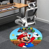 1pc Mario Adventure Office Round Area Rug, Bedroom Living Room Home Decor, Room Deco,  Offic a1016190 80cm by 80cm