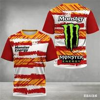 Monster Energy 3D spausdinimo vyriški trumpomis rankovėmis sportiniai marškinėliai, greitai džiūstanti dviračių sporto apranga TOP XS