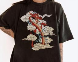 Disney Mulan Mushu Dragon 100% Cotton T-shirt Mens Tees Top Unisex 100% Cotton T-shirt Mens Tees Top Kid Shirt Adult S
