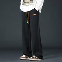 Men's Beige Wide Leg Drawstring Sweatpants - Oversized Casual Streetwear Baggy Trousers  Pockets L juoda