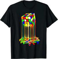 cube melting rubik colorful fun trendy graphic Short-Sleeve Unisex T-Shirt M