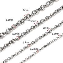 10Meters/roll Stainless Steel O Shape Link Cable Chain Round Cross Chain for Bracelet Necklace Women DIY Jewelry Wholesale 1.2mm