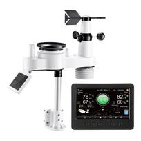 7-in-1 Wi-Fi Weather Station, 177.8 mm TFT Display, Wireless Solar Powered Outdoor Sensor, Rain Gauge, Indoor Outdoor for Weather Forecast, Wind Speed