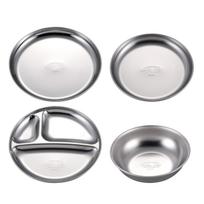 CAPTAIN STAG Stainless Steel Tableware Set for 19cm Divided 16cm 19cm Made in Camping Plate, & Plates, 15.5cm Bowl. Japan. Silver. UZ-13313