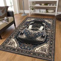 Vintage Persian Car Print Rug Non-Slip Area Carpet for Home Living Room Bedroom Decorative Floor Mat for Car Lovers 40X60CM