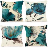 4pcs Black White Gray X Ray Flower Tulip Crocus Printed Pillow Cover Polyester Cushion Case 2D Flat Printing Pillowcase Now 4PCS