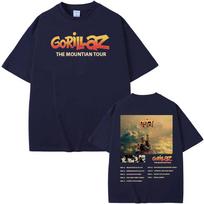 Gorillaz Band Tour 2026 The Mountian Print T Shirt Unisex Women Fashion Hip Hop Classic Short Sleeve Tee pure Cotton ONeck Top S