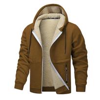 Men's Print Drawstring Pocket Zip Up Hooded Jacket Casual Long Sleeve Thermal Lined Outerwear for Qutdoor Activities M ruda