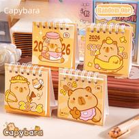 Simple Capybara/Panda 2026 Desk Calendar Coil Portable Schedule Planner Desktop Decoration Mini Calendar Office School Supplies
