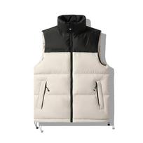 Men's Vest Jacket Autumn Winter Parkas Oversize Stand Collar Zipper Pockets Orange Windbreaker Waistcoat Plus Size Same M smėlis